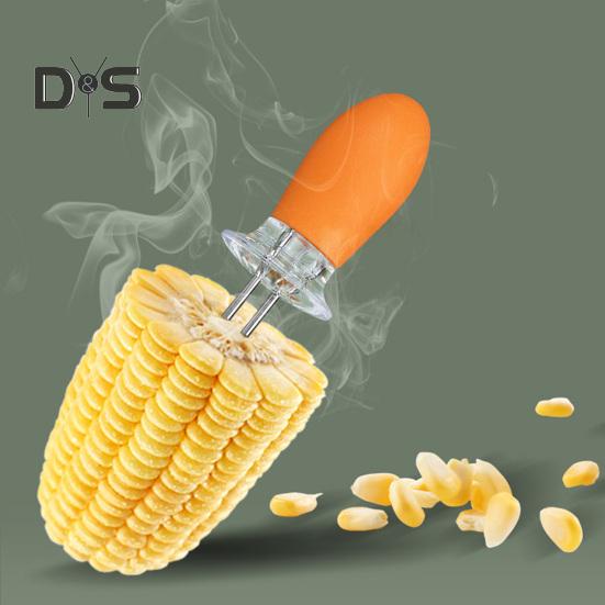 1 Pair Widely Used Corn Holder Reusable Sturdy Corn On The Cob BBQ Fork Skewer
