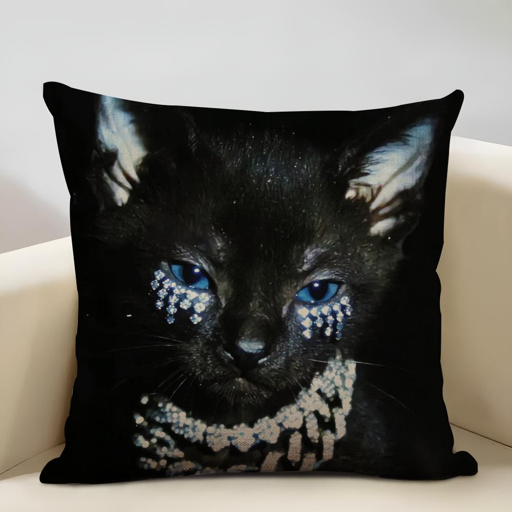 Wild Cats Cushion Cover Household Decoration Linen Sofa Cushion Cover: Skin-Friendly & Breathable with Invisible Zipper