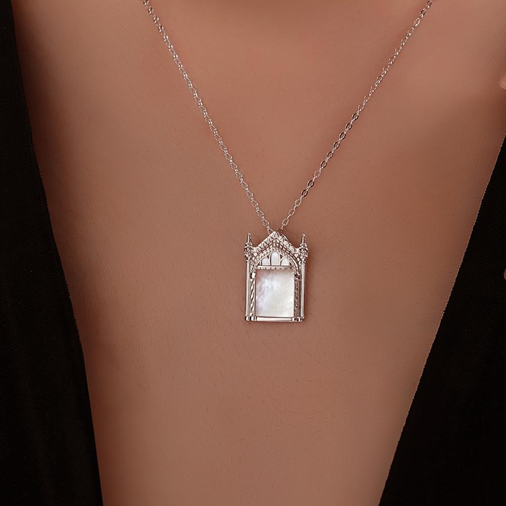 925 Sterling Silber HP Film Potters Cosplay Schmuck Zauberspiegel Muschel Halskette Anhänger Requisiten Geschenk für Frauen Pullover Halskette