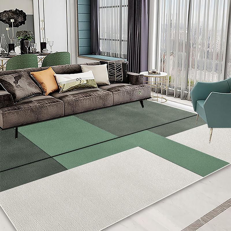 Simple Green Carpets for Living Room Decoration Hong Sofa Area Non-slip Floor Mat Light Luxury Bedroom Cloakroom Rugs Washable