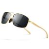 Men's Polarized Rectangular Sunglasses Color Change Aluminum-Magnesium Alloy Frame UV400 Protection Spring Hinge Sunglasses