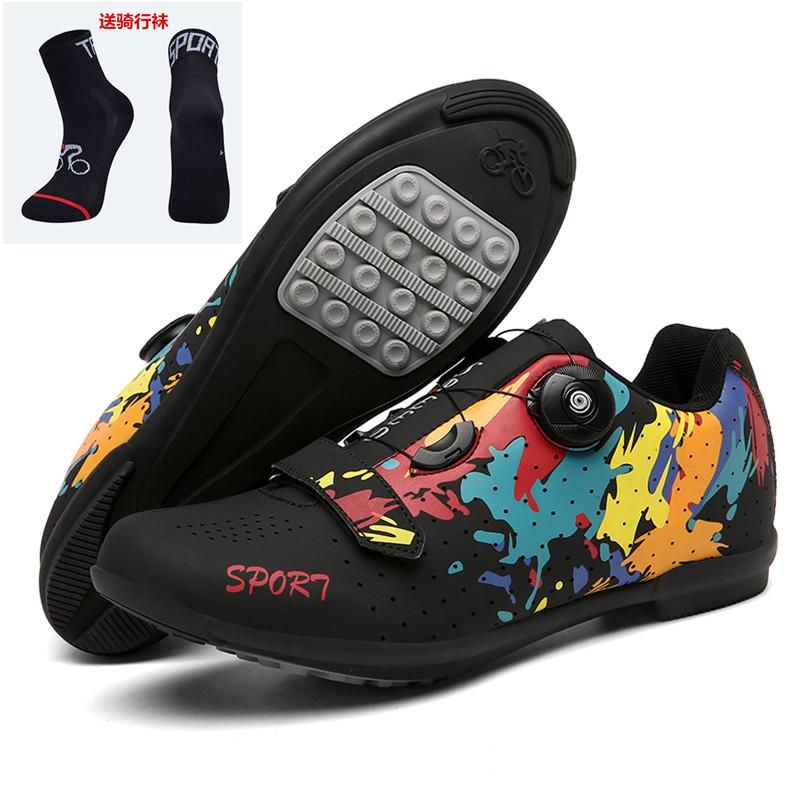 Cycling shoes New bicycle unlocked shoes Mountain bike lock shoes Hard sole breathable road bike shoes Cycling shoes