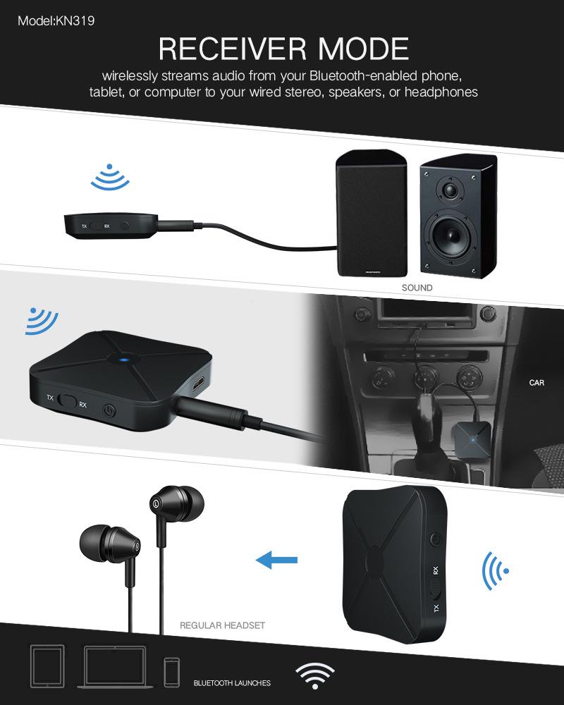 Bluetooh 5.4 Adapter: 2-in-1 Audio Transmitter & Receiver