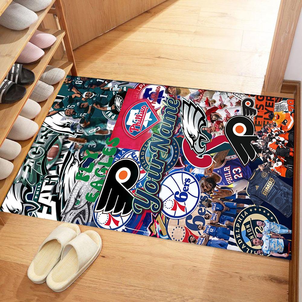 Philadelphia Eagles Customizable Name Floor Mat Suitable For Dining Room Foyer Bedrooms Decorate Room Antislip Carpet Decorate Offices