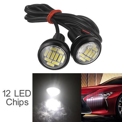 2/4/6 szt. 12V 15W 22mm 12 LED Eagle Eye Samochód przeciwmgielny DRL Daytime Cofania Backup Parking Lampka sygnalizacyjna
