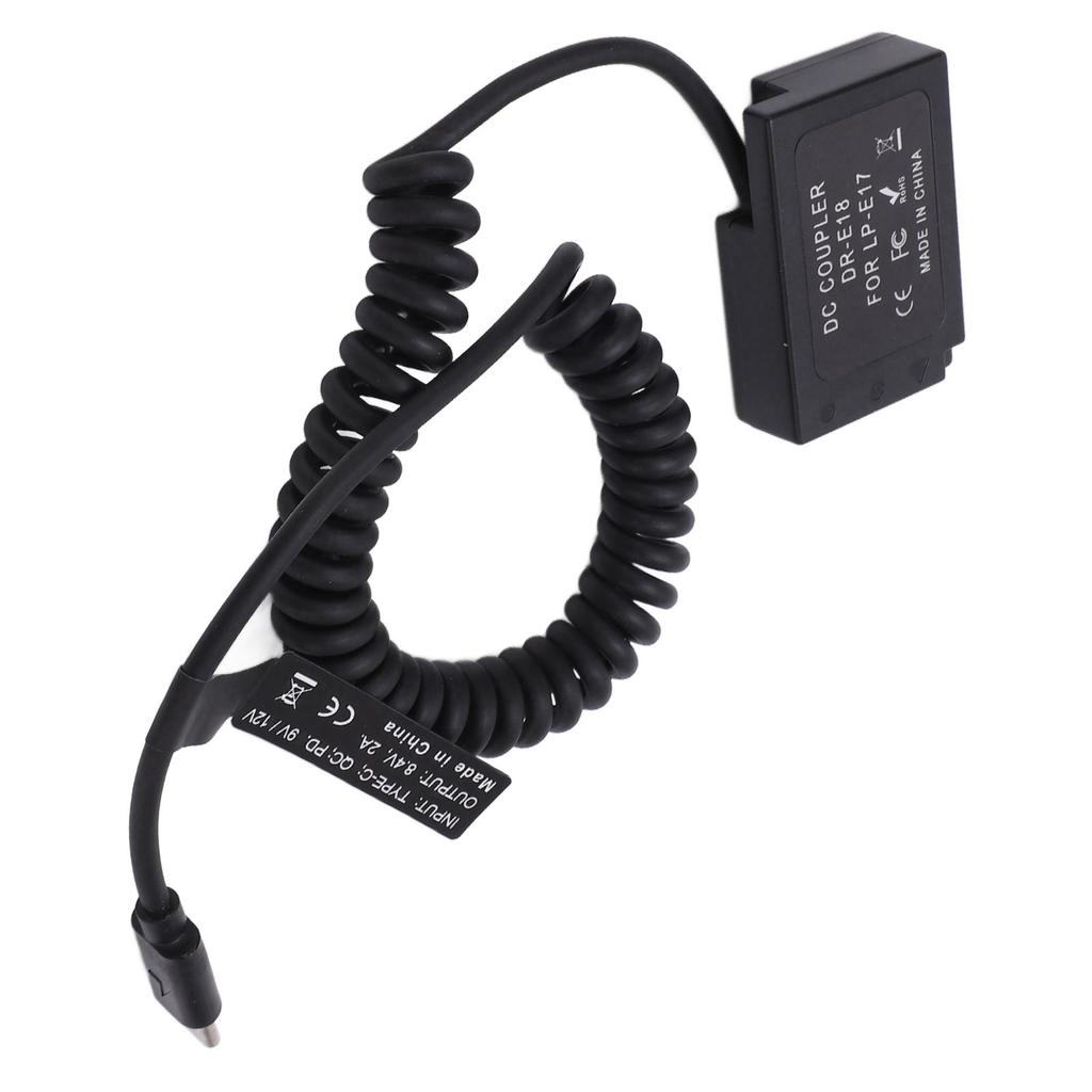 Type C LP‑E17 Full Decoding Dummy Battery DC Coupler Power Adapter for RP 760D 750D 800D Camera