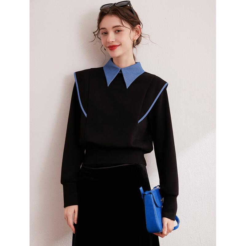 Bailuyu Women's Color Block Faux Two-Piece Pullover Hoodie