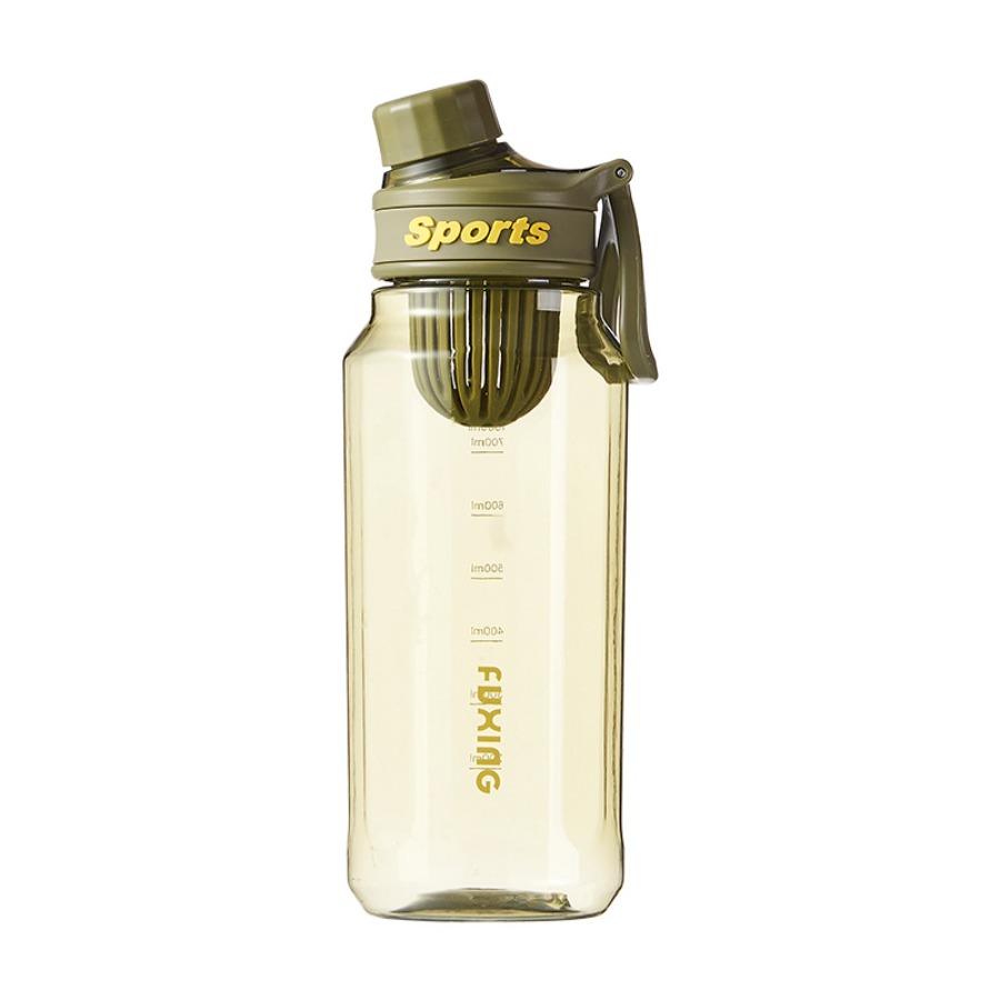 Sports Water Bottle Large Capacity Transparent Bottle Plastic Cup with Tea Filter Outdoor Travel Gym Fitness Water Bottle