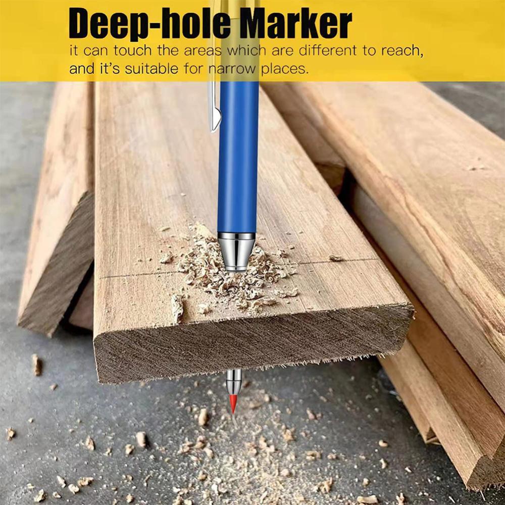 Metal Solid Carpenter Pencil Set For Deep Hole Marker With Refill Leads Marking Tool Woodworking Deep Hole Mechanical Pencils