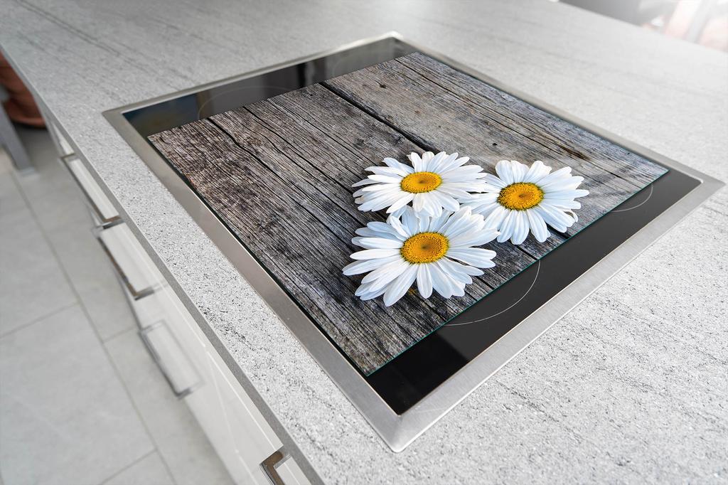 GLASSCHNEIDEBRETT 52x40 Gänseblümchen