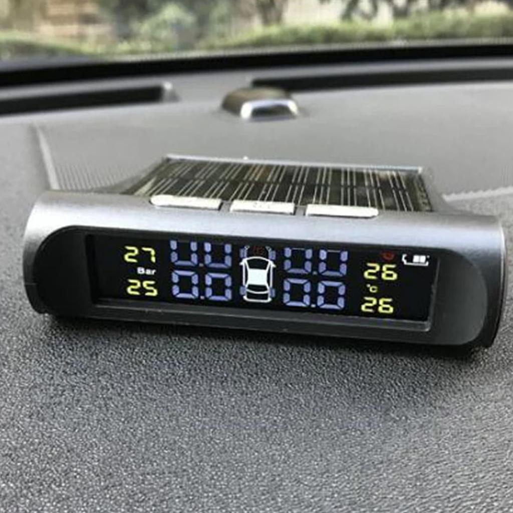 Intelligent Tire Pressure Monitoring System Solar Wireless TPMS with 4 Sensor IP67 Waterproof Auto Safety Monitor