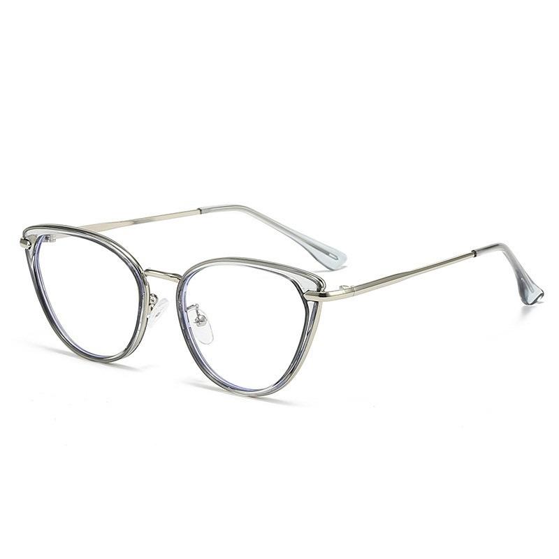 Ins Cat Eye Presbyopia Glasses Cold Tea Color HD Anti Blue Light Glasses Frame Advanced Plain Whitening Glasses