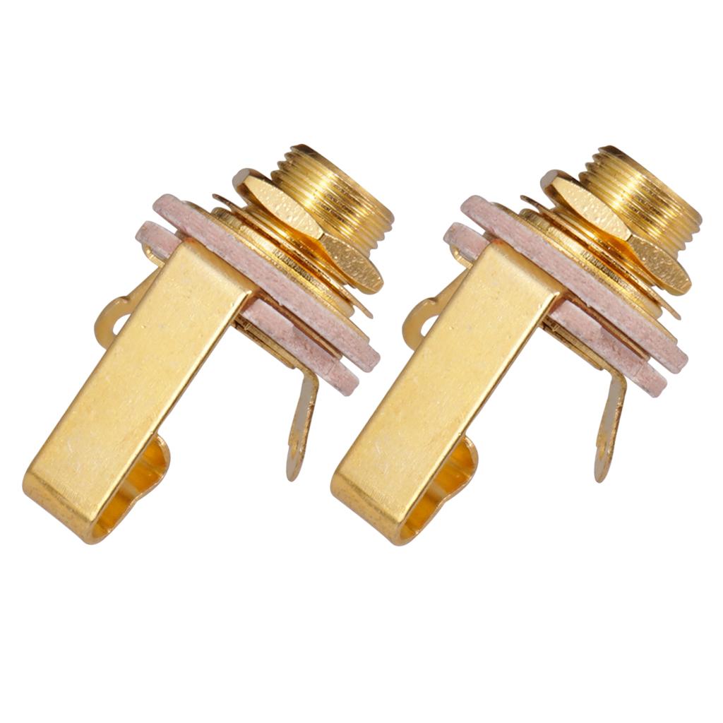 Tooyful 2 Pcs/Set 6.35mm Jack Guitar Output Socket Plug Mono Replacement Parts for Electric Guitar Bass