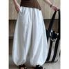 Women's Summer Oversized Bloomers High Waist Wide Led Pants Solid Color Lantern Pants