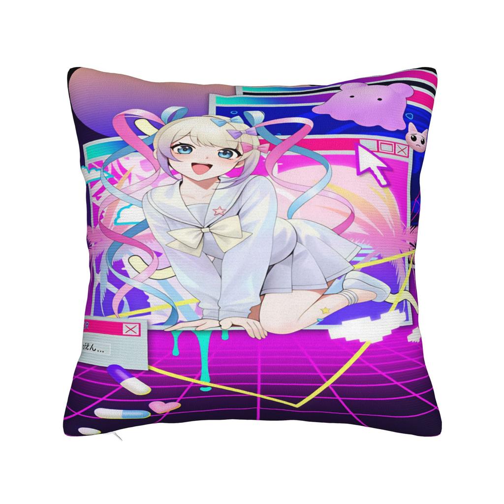 N-Needy Streamer O-Overload KAngel Pillow Cover Soft Cushion Cover Cute Funny Pillow Case For Sofa Couch Bed Living Room
