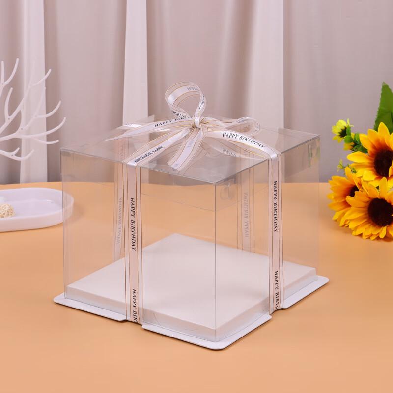 6-inch Transparent Square Single-Layer Cake Boxes (5-pack)