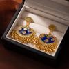 New Chinese Retro Enamel Color Drip Earrings Niche Design High Sense Antique Earrings Light Luxury Personalized Earrings
