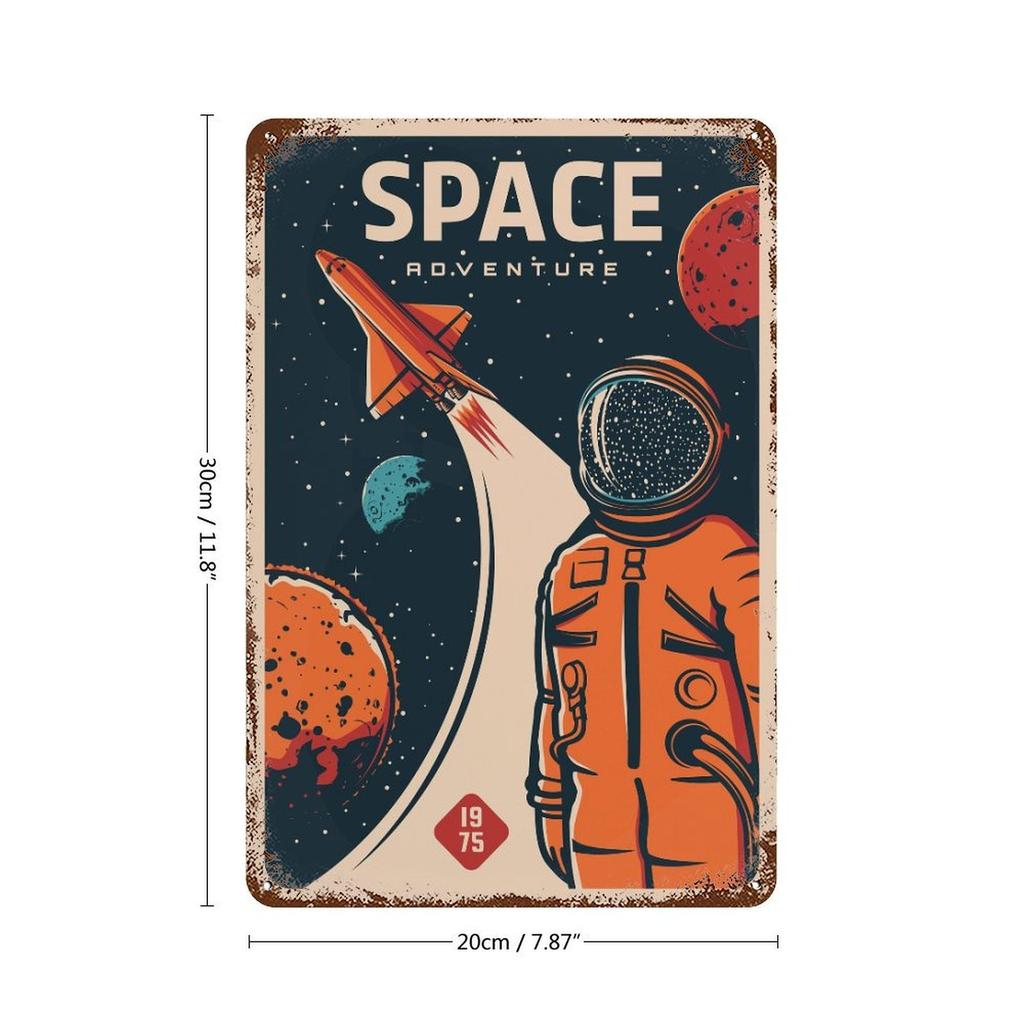 1PC Vertical Retro Rusty Tin Poster, Aged Patina Metal Wall Sign, 20x30cm or 30x40cm, Vintage Decorative Plate for Home Bar Cafe Garage Office