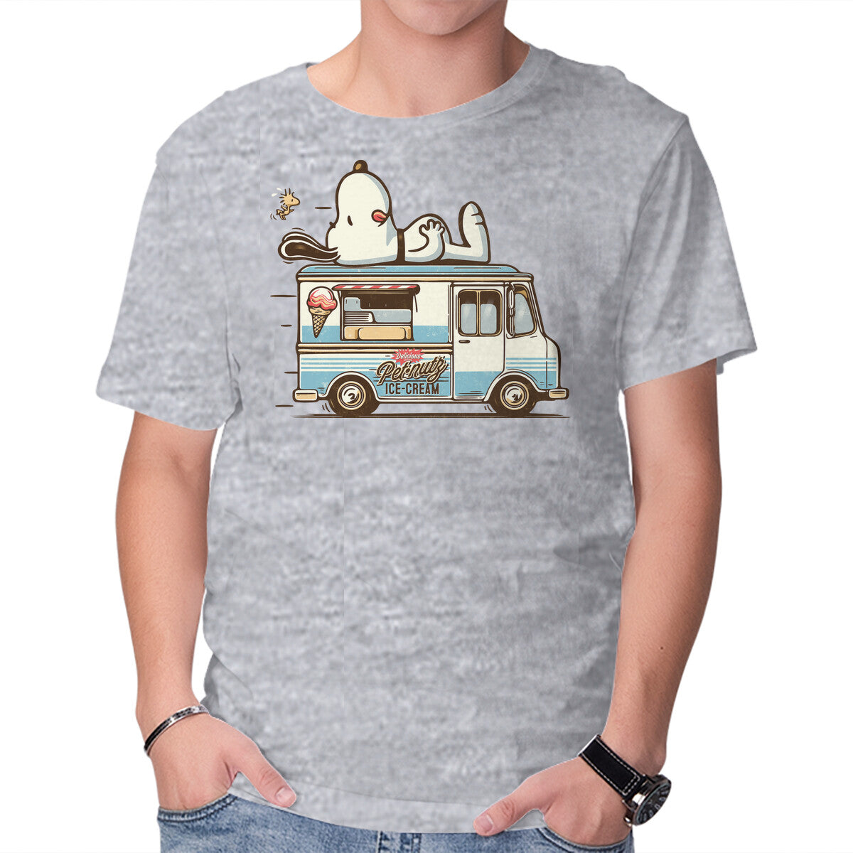 Unisex Crew Neck T-Shirt Pets Ice Cream Graphic Short Sleeve Casual Tee XXXL