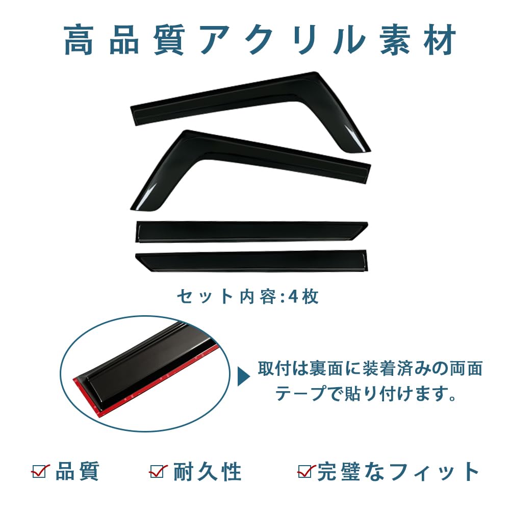 OKAYOHINN Door Side Window Rain Sun Defender Exterior Black Acrylic Left and Right Set of Easy Compatible with 2023 N-BOX JF5/JF6 Visors, Visors,