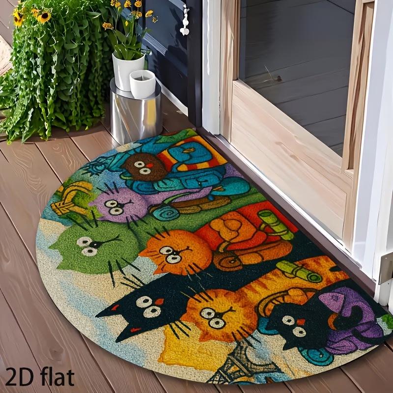 Tappetino da interno a semicerchio in stile americano: Assorbente, Resistente allo Sporco, Durevole, Facile da Pulire per Pavimenti di Bagno e Stanze