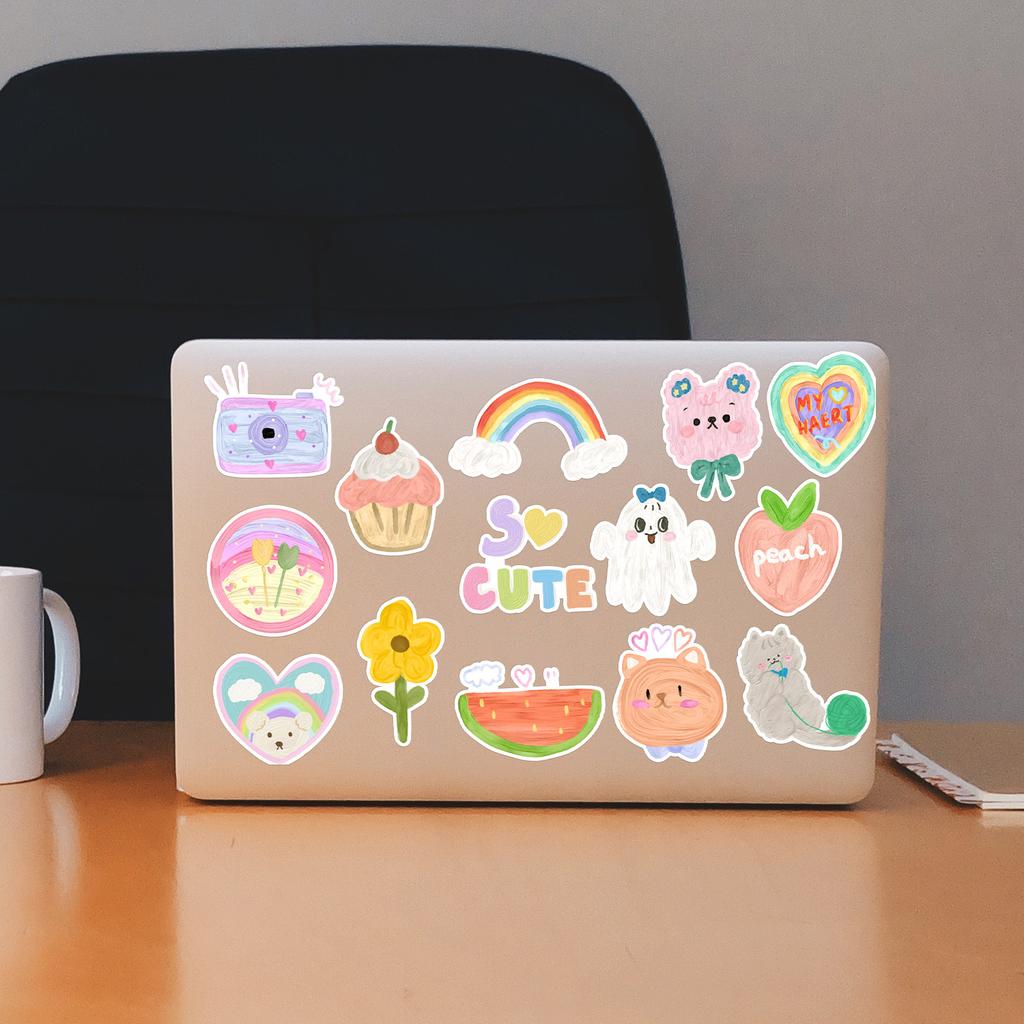 50 Oil Color Doodle Stickers Suitcase Car Notebook Skateboard Refrigerator Water Cup Waterproof Decorative Stickers