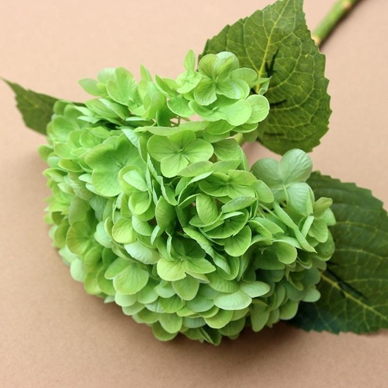 

Simulation Flower 3D Royal Hydrangeas Branch Wedding Decorative Fake Flowers Real Touch Pink Green Hydrangea Hotel Decoration темно-зелений колір