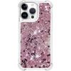 Compatible with iPhone 16 Pro Max Glitter Case Clear Flowing Liquid Quicksand Case Girly Women Sparkly Bling Soft TPU Protective Bumper Case for