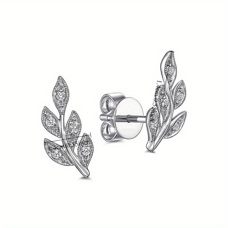 1Pc Synthetic Zircon Earrings, Olive Branch Small Fresh Earrings, Forest Series Super Fairy Earrings