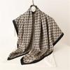 Rhombus Plaid Scarf Twill Silk Large Square Scarf Travel Sunscreen Shawl Decorative Headscarf 91cm Letter Silk Scarf New