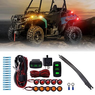 ATV Turn Signal Kit with Street Turn Signal Light Rocker Switch Flasher Relay for RZR Can-Am Rhino Viking Teryx Talon