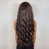 Parrucche sintetiche ondulate lunghe marrone scuro Parrucche per capelli per donne Parrucche cosplay quotidiane a onde profonde Resistenti al calore