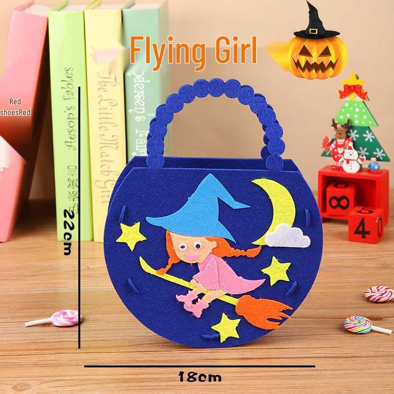 Halloween DIY Trick-or-Treat Tote Bag for Kids - Non-woven Fabric Craft Bag