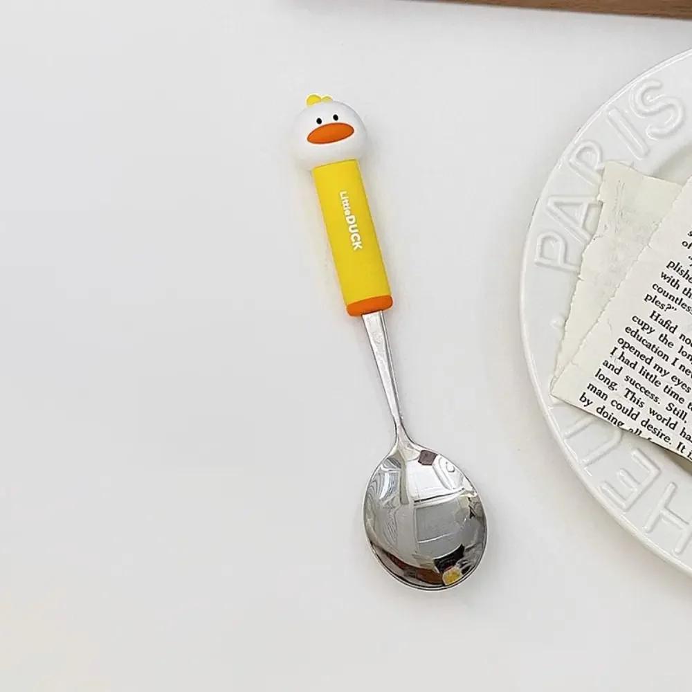 Gift Cute Stainless Steel Spoon Girl Duck Fork Tableware Bear Stainless Steel Cutlery Home Use