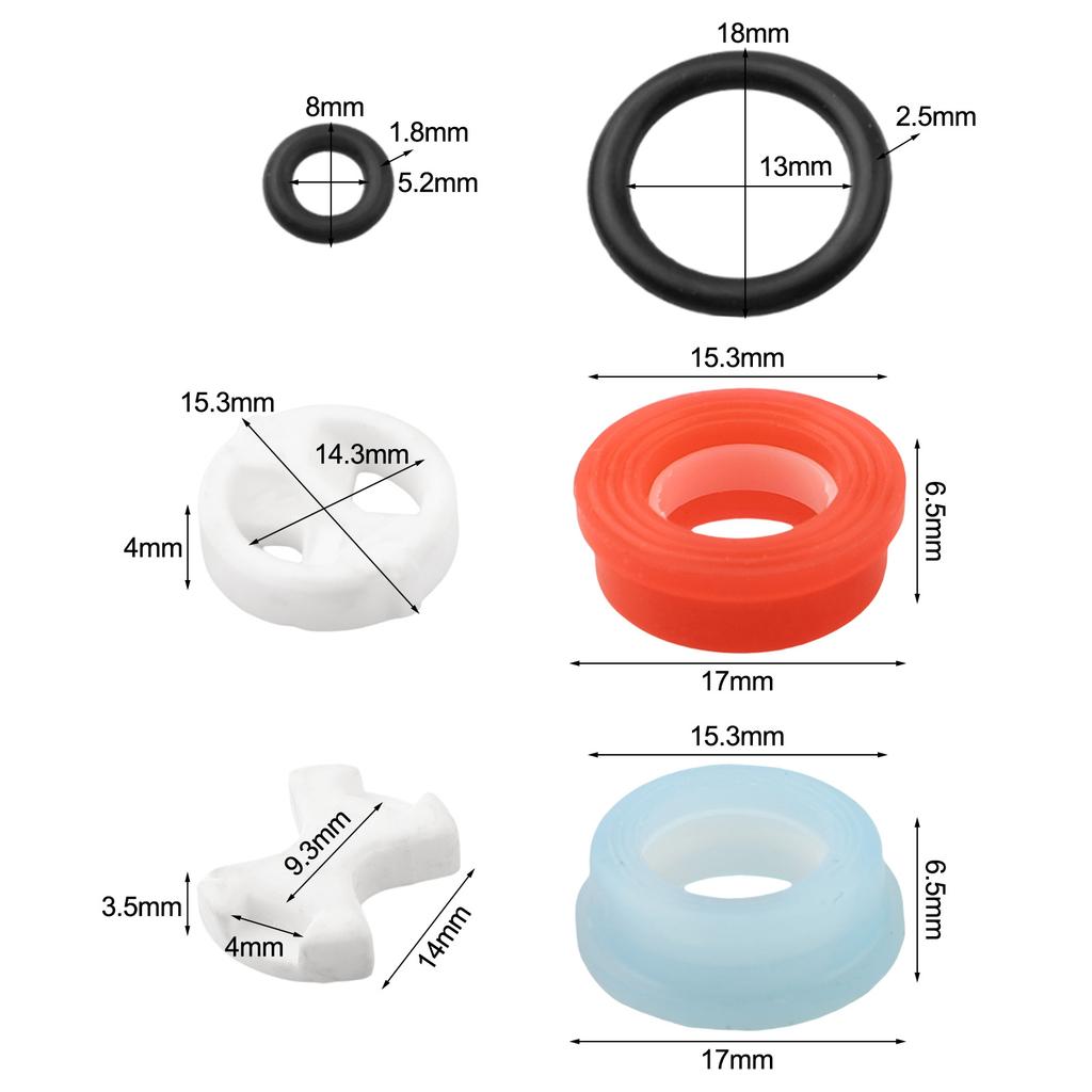 12PCS Faucet Tap Valve Cartridge Replacement Kit Faucet Repair Washers Ceramic Chip Set Faucet Accessories