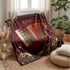 Music and Accordion Theme Blanket Lightweight Warm Flannel Blanket Decorative Throw Blanket for Home Decoration