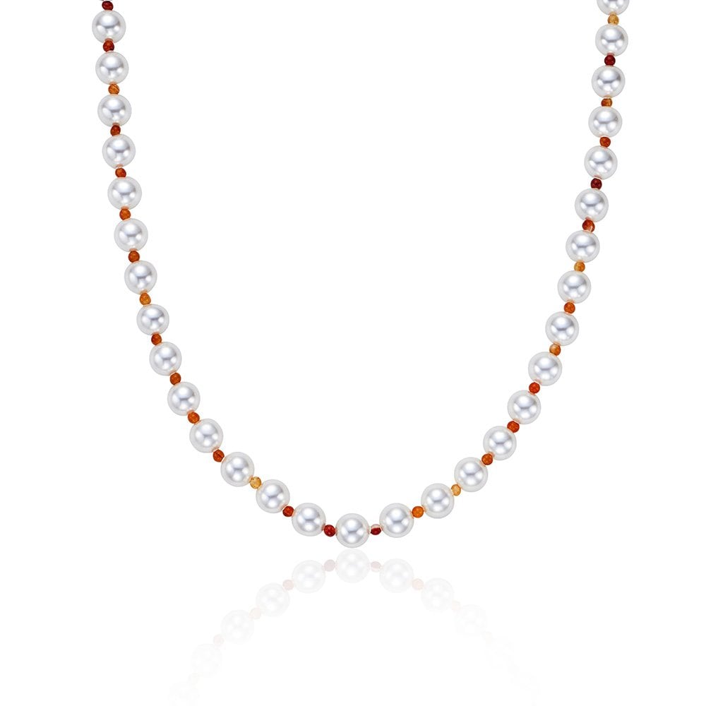 

H Edition (Y) Ball Mix Pearl & Cornelian Bead Necklace Hl6N46631Yb420