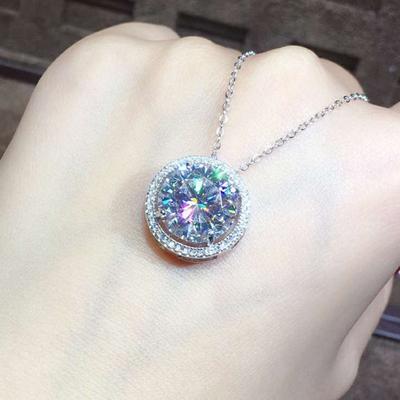 Solitaire 5ct Moissanite Diamond Pendant Real 925 Sterling Silver Charm Party Wedding Pendants Necklace for Women Fine Jewelry
