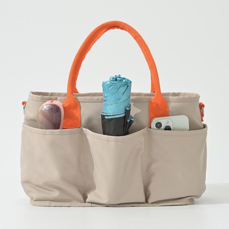 Mode Nylon Tragetasche Damen Schultertaschen Reißverschluss Mama Umhängetaschen Groß Weiß Einkaufstaschen Geldbörsen