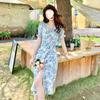 Small dress  flavor British dress dress dress split summer dress floral hot mom