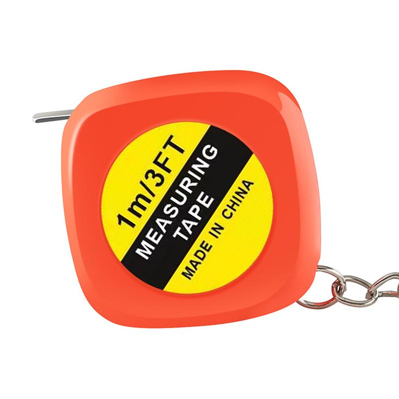 1Meter Length Automatic Telescopic Ruler Portable Mini Metal Tape Measure With Keychain Square Multicolor Children Height Ruler