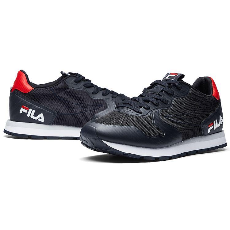 Fila Fht Series 83 Retro Fabric Low Top Running Shoes Women Sneaker Black White F12W021106FNV