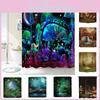 Fantasy Forest Mushroom Swing Waterproof Shower Curtain In Multiple Colors And Sizes