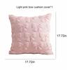 Cute Fluffy Bow Pillow Covers Washable Decorative Bowknot Pillowcase Multi-Purpose Valentine Plush Cushion Cover for Home Decor