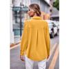 Women S Long Sleeve Solid Color Button Up Shirt With Pockets Casual