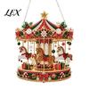 Festive Tree Ornament Crafting Christmas Rhinestone Painting Suncatcher Kit, DIY Faux Pearl Art Xmas Crafts for Adults Beginner, Acrylic Decorative