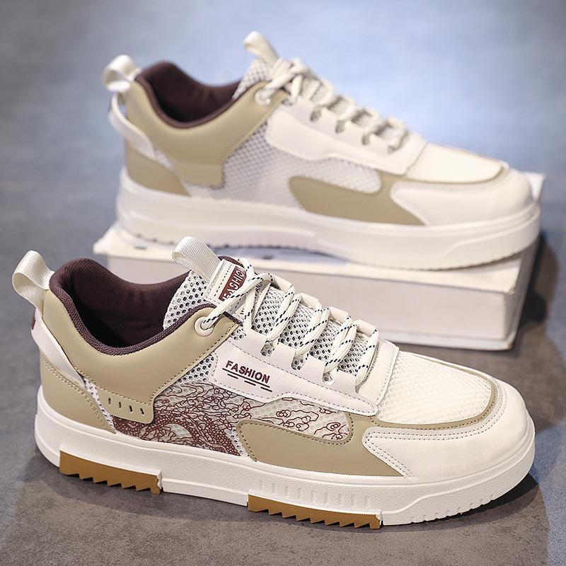 

Кожаная сетчатая дышащая и удобная плоская подошва для мужчин, повседневная, для работы, отдыха, спорта, толстая подошва, увеличивающая рост, мужская обувь 44