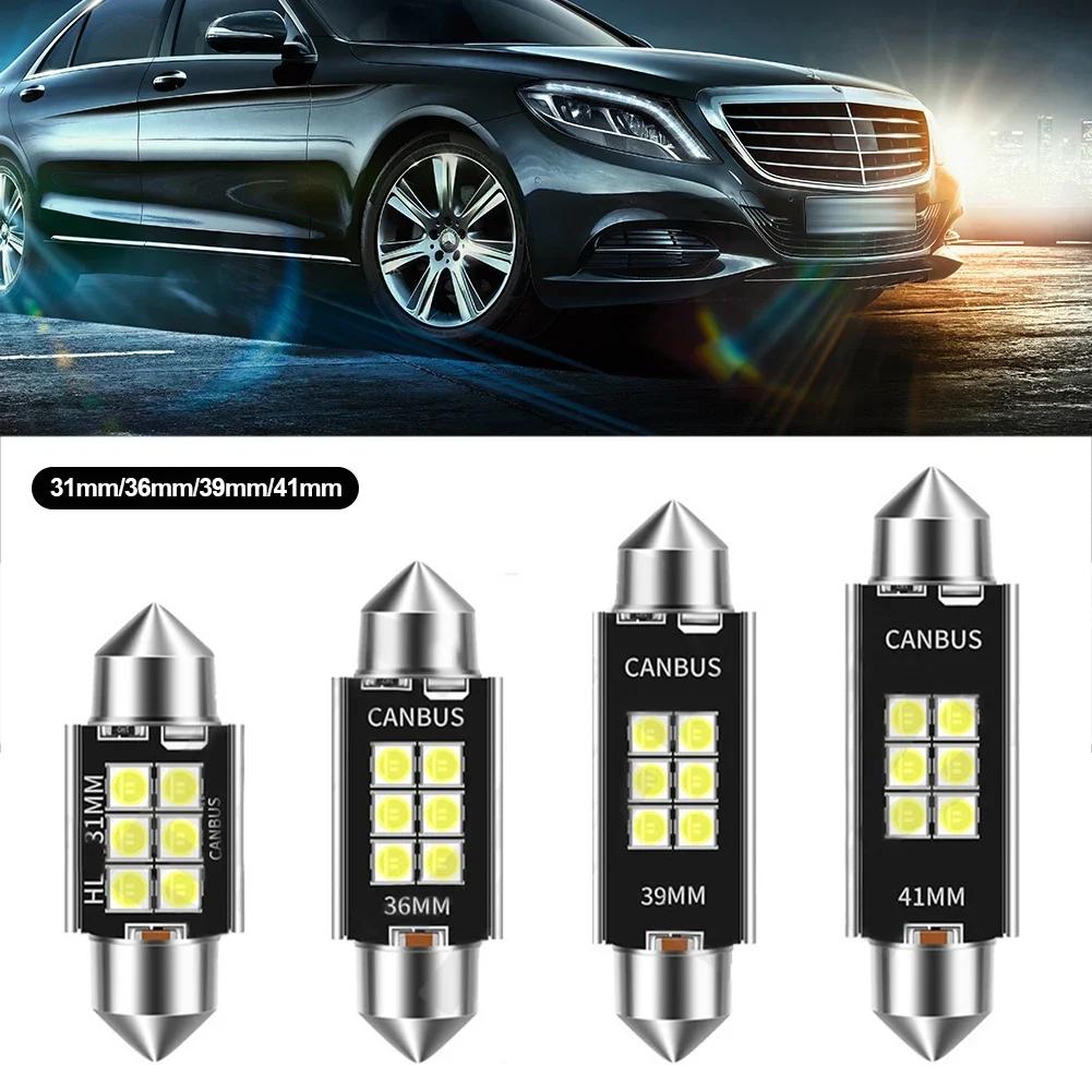 1/2PCS Super Bright C10W C5W LED Bulb Festoon 31/36/39/41mm LED CANBUS 1200LM 12V 6500K Car Interior Dome License Plate Light