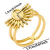 1/5pcs Real Gold Plated Open Adjustable Ring Oval Square Flower Stainless Steel Rings For Women Men DIY Stone Crystal Oil Drip