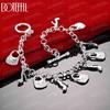 925 Sterling Silver High Heel Bag Pendant Bracelet Fashionable Wedding Jewelry